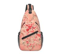 Red Heart Flowers C'est un sac à bandoulière décontracté pour homme avec une grande capacité de stockage et une poche plaquée de chaque côté. Noir, taille unique