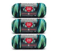 Red Heart Granny Lot de 3 pelotes de fil carré All in One Noir - Cyber Leaf - 100% acrylique - #4 peigné (moyen) - 381 m - Pour tricot, crochet et amigurumi