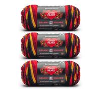 Red Heart Granny Lot de 3 pelotes de fil carré All in One Noir Moody Cherry - 100% acrylique - #4 peigné (moyen) - 381 m - Pour tricot, crochet et amigurumi