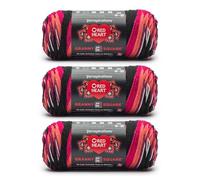 Red Heart Lot de 3 pelotes de fil carré Granny All in One - 100% acrylique - #4 peigné (moyen) - 381 m - Pour tricot, crochet et amigurumi - Noir