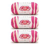 Red Heart Lot de 3 pelotes de fil Flower Power Pivoine Pop All in One - 250 g - 100% acrylique - #4 peignée (moyenne) - 400 m - Pour tricot/crochet