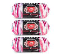 Red Heart Lot de 3 pelotes de fil Granny Square All in One - Blanc doux - Rose - 100% acrylique - #4 peigné (moyen) - 381 m - Pour tricot, crochet et amigurumi