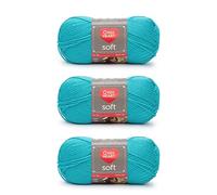 Red Heart Lot de 3 pelotes de fil laine douce de 141 g - Acrylique - 4 moyens (peignés) - 220 m - Tricot/Crochet - Turquoise doux