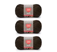 Red Heart Lot de 3 pelotes de fil laine douce de 141 g - Acrylique - 4 moyens (peignés) - 220 m - Tricot/Crochet - Chocolat doux