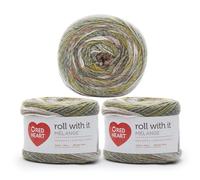 Red Heart Roll with It Lot de 3 pelotes de fil mélangé, théâtre