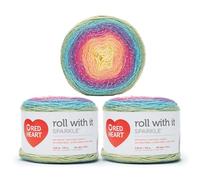 Red Heart Roll with It Lot de 3 pelotes de laine scintillante Magic 3