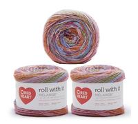 Red Heart Roll with It Melange Hollywood Cake Yarn - Lot de 3 paquets de 150 g - Acrylique - 4 moyens (peignés) - 389 m - Tricot, crochet et travaux manuels
