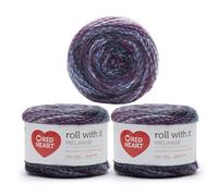 Red Heart Roll with It Melange Lot de 3 pelotes de fil acrylique pour tricot et crochet 150 g