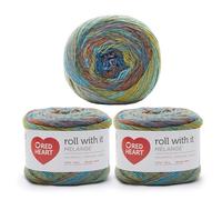 Red Heart Roll with It Melange Paparazzi Cake Yarn - Lot de 3 paquets de 150 g - Acrylique - 4 moyens (peignés) - 389 m - Tricot, crochet et travaux manuels