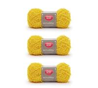 Red Heart Scrubby Duckie Lot de 3 paquets de pelotes de laine en polyester 100 g 4 moyens (peignés) 91 m