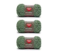 Red Heart Scrubby Lot de 3 pelotes Green Tea (vert) de 100 g, 84 m, en polyester, n°4 moyen (peigné), pour tricot/crochet