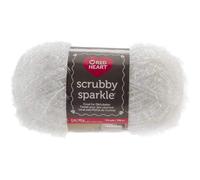 RED HEART Scrubby Sparkle E851.8001 Pelote de laine à la guimauve