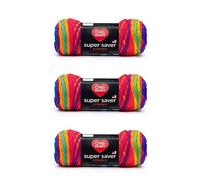 Red Heart Super Saver Favorite Lot de 3 paquets de fil à rayures - 141 g - Acrylique - 4 moyen (peigné) - 220 m - Tricot/Crochet