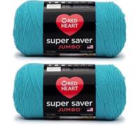 Red Heart Super Saver Jumbo Fil, Acrylique, Turqua, Lot de 2, Set de 2 Pièces
