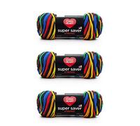 Red Heart Super Saver Lot de 3 bandes primaires - Acrylique - 4 moyennes (peignées) - 300 m - Tricot, crochet, artisanat et amigurumi