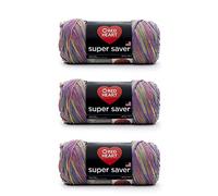Red Heart Super Saver Lot de 3 - Impression d'artiste - 198 g - Acrylique - 4 Medium (peigné) - 300 m - Tricot, crochet, artisanat et amigurumi