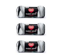 Red Heart Super Saver Lot de 3 paquets de pelotes de fil à rayures pour journaux Acrylique 4 moyens (peignés) 200 m