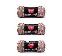 Red Heart Super Saver Lot de 3 pelotes de laine, camouflage rose
