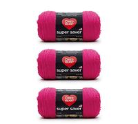 Red Heart Super Saver Lot de 3 pelotes de laine Rose vif