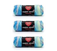 Red Heart Super Saver Stillwater Lot de 3 paquets de 141 g - Acrylique - 4 moyens (peignés) - 236 m - Tricotage/crochet