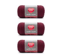 Red Heart with Love Berry Red - Lot de 3 paquets de 198 g - Acrylique - 4 moyens (peignés) - 367 m - Tricot/Crochet
