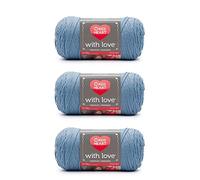 Red Heart with Love Bluebell Lot de 3 paquets de laine acrylique 198 g 4 moyens (peigné) 370 m