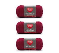 Red Heart With Love Holy Berry Lot de 3 paquets de 198 g de fil acrylique 4 moyens (peignés) 367 m pour tricot/crochet
