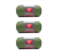 Red Heart with Love Lot de 3 paquets de laine à laitue acrylique 4 moyens (peignés) 370 m
