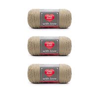 Red Heart with Love Tan Yarn - Lot de 3 paquets de 198 g - Acrylique - 4 moyens (peignés) - 370 m - Tricot/Crochet