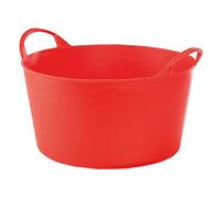 RED HOG Container Bucket Basket Flexible Flexi Multifunctional, Ecurie, Jardin, Garage, Alimentation Animale, Stockage, Transport, Arrosage, Lavage, Résistance 120 kg, 35x23x30 cm 14 L Rouge