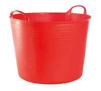 RED HOG Container Bucket Basket Flexible Flexi Multifunctional, Ecurie, Jardin, Garage, Alimentation Animale, Stockage, Transport, Arrosage, Lavage, Résistance 120 kg, 44x33x35cm 42L Rouge