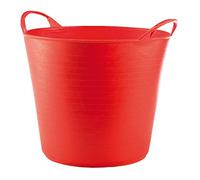 RED HOG Container Bucket Basket Flexible Flexi Multifunctional, Ecurie, Jardin, Garage, Alimentation Animale, Stockage, Transport, Arrosage, Lavage, Résistance 120 kg, 34x29,5x26,5cm 26L Rouge
