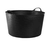 RED HOG Conteneur Seau Panier Flexible Multifonctionnel, pour Maison, Écurie, Jardin, Garage, Animal, Stockage, Transport, Lavage, Alimentation, Lavage, Capacité de Levage Jusqu'à 120kg, 55L Noir