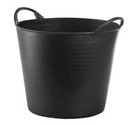RED HOG Conteneur Seau Panier Flexible Multifonctionnel, pour Maison, Écurie, Jardin, Garage, Animal, Stockage, Transport, Lavage, Alimentation, Lavage, Capacité de Levage Jusqu'à 120kg, 26L Noir