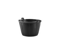 RED HOG Flexi Seau de maçonnerie flexible haute performance avec réservoir de poignée pour maison, jardin, bâtiment, super résistant, multi-usage, nervures de renfort anti-fissures, 50 kg, noir (14 L)