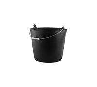 RED HOG Heavy Duty Flexi Seau flexible avec poignée pour la maison, le jardin, les bâtiments, très résistant, multi-usages, résistance à la fissure, 50 kg, noir (26 L)