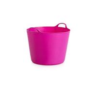 RED HOG Panier de jardin en plastique 42 L poignées durabilité : 120 kg Flexi Bag Panier à linge rond pour maison, jardin, bâtiment, super solide, multi-usage, nervures de renfort, résistant aux