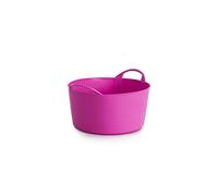 RED HOG Panier de jardin en plastique de 14 l - Poignées - Durée de vie : 120 kg - Panier à linge rond - Pour la maison, le jardin, le bâtiment, super solide, multi-usage, nervures de renfort,