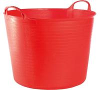RED HOG Container Bucket Basket Flexible Flexi Multifunctional, Ecurie, Jardin, Garage, Alimentation Animale, Stockage, Transport, Arrosage, Lavage, Résistance 120 kg, 44x33x35cm 42L Rouge