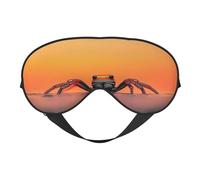 Red Horizon Masque de sommeil doux pour les yeux en forme de crabe Idéal pour les femmes et les voyages Confortable et réglable Parfait pour l'intérieur et l'extérieur