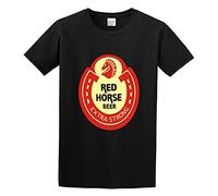 Red Horse Extra Strong Beer T-Shirt Funny Top Graphic Tee for Men Black L