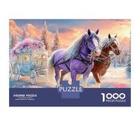 Red Horse Gallop Puzzle 1000 PiècesHiver Chevaux pour Experts Papier Recy ifficile sans Reflets Édition Limitée Qualité Premium 52x38cm/1000pcs