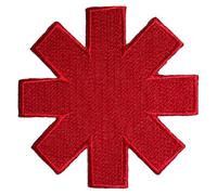 Red Hot Chili Peppers Asterisk Cut Out Rouge Border Woven Patch Size One Size