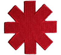 Red Hot Chili Peppers Asterisk Cut Out Rouge Border Woven Patch Size One Size