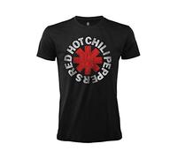 Red Hot Chili Peppers T-Shirt Logo Rock Music Officiel Noir Coton Unisexe Adulte Garçon (XXL)