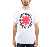 Red Hot Chili Peppers - T-Shirt pour Adulte avec Logo Asterisk - Blanc - Taille M