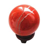 Red Jasper Crystal Ball with Stand, Divination Scrying Sphere Decorative Paperweight,Real Figurine Collectible Home Decor,60mm Gemstone Stone
