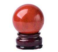 Red Jasper Crystal Ball with Stand, Gemstone Sphere,Quartz Stone Polished Ornaments for Fengshui Divination Home Decoration Photography,70mm