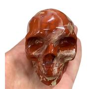 Red Jasper Quartz Hand Carved Crystal Skull Home Decor(1200-1300g)
