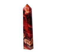 Red Jasper Single Pointed Four-Sided Column Large Crystal Wand Tower Demagnetizing Stone Pillar Home Decor,19~21cm